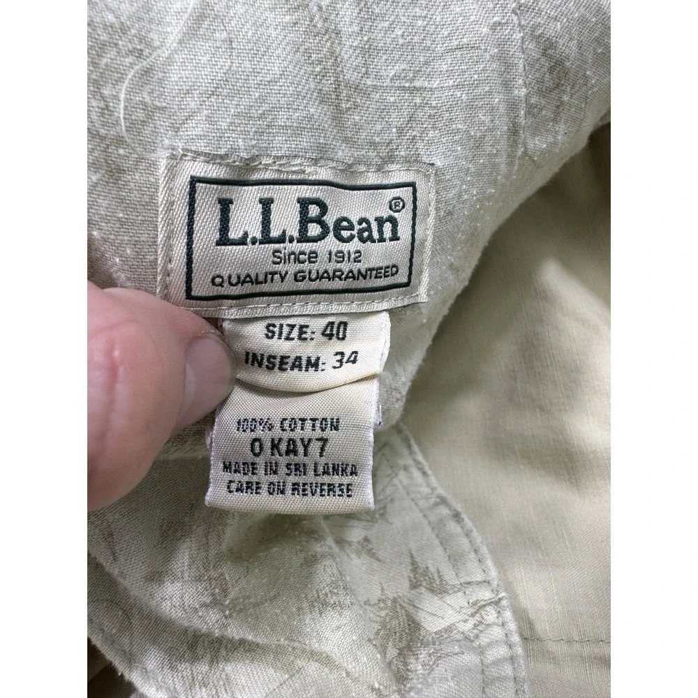 LL Bean Cargo Pants Men's 40x34 (42x33) Utility Outdoor Work Cabin 6-Pocket